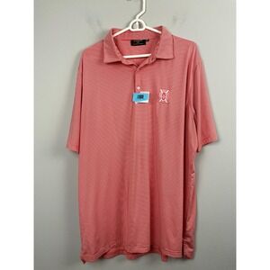 Glenmuir 1891 Mens Red Striped Polo Shirt XXL St‎ Andrews Golf Club Performance